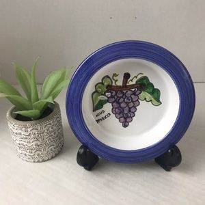 NWOT - Handmade PARRUCA Wine Bottle Coaster with Grapes From Italy